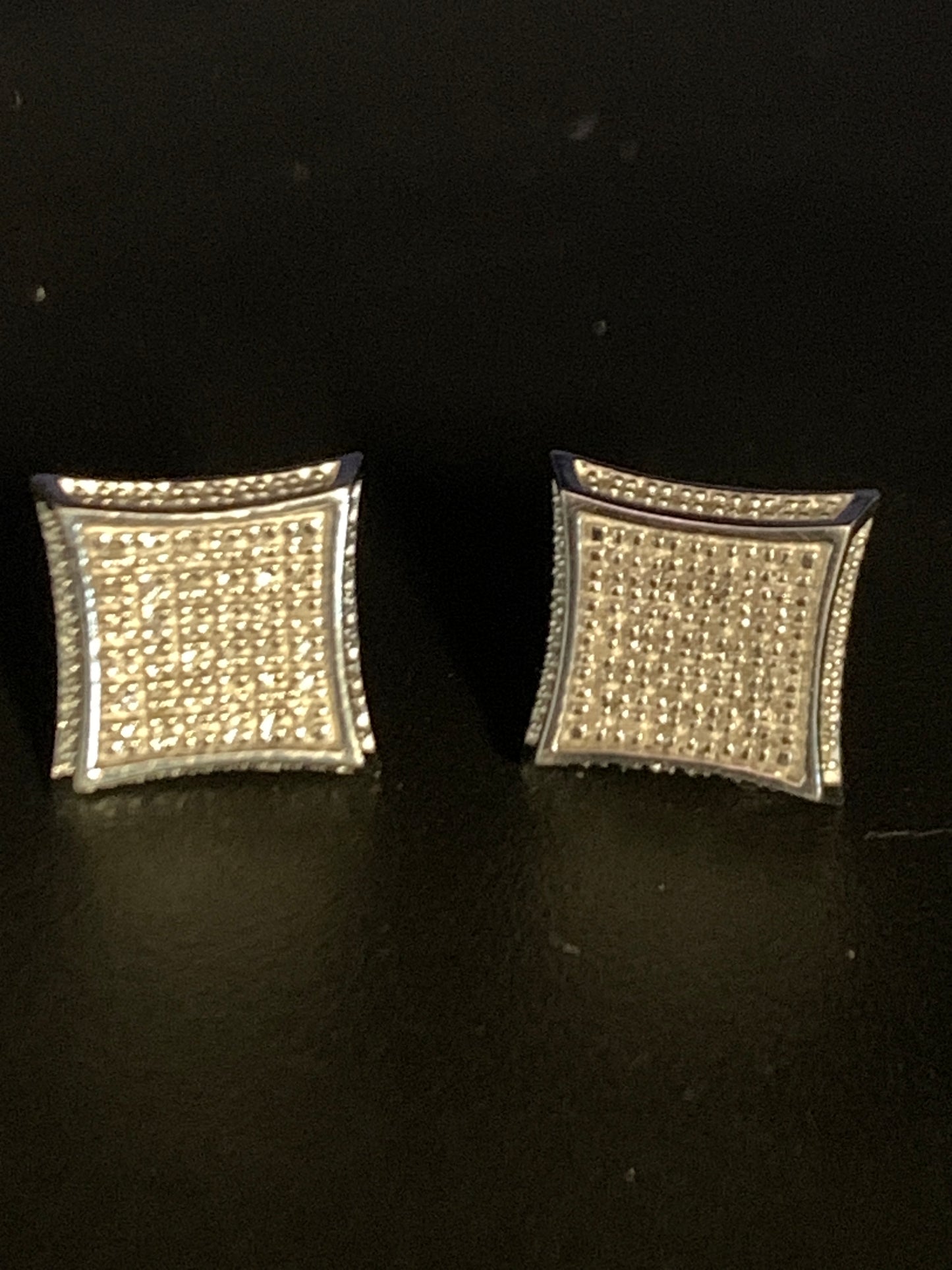 Solid Sterling Silver & Diamond Designer Earrings