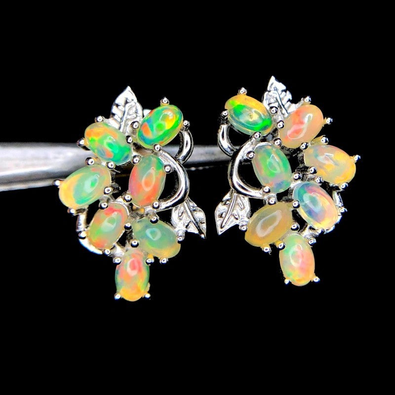 Opal Cluster Earrings