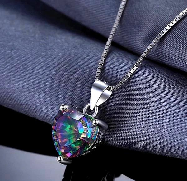 Mystic Topaz Silver Necklace