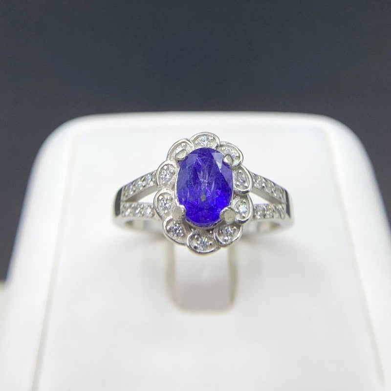 Beautiful Natural Tanzanite Silver Ring