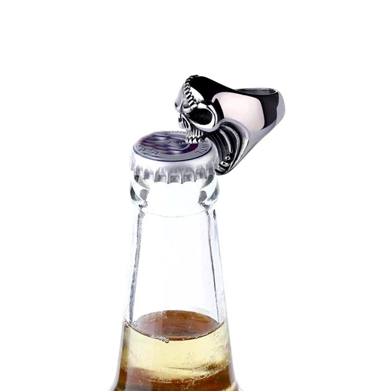 Rebel Spirit Skull Bottle Opener Ring